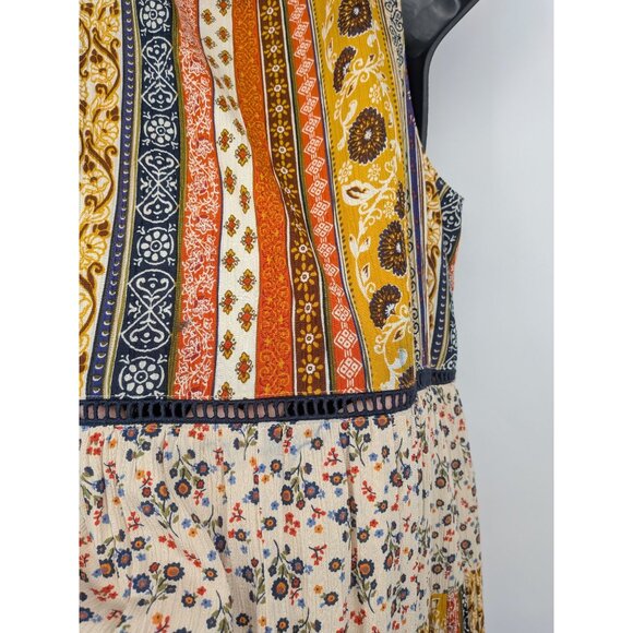 Maurices Boho Patchwork Floral Tiered Dress Women Size XL Festival Retro Cottage - Picture 6 of 13